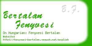 bertalan fenyvesi business card